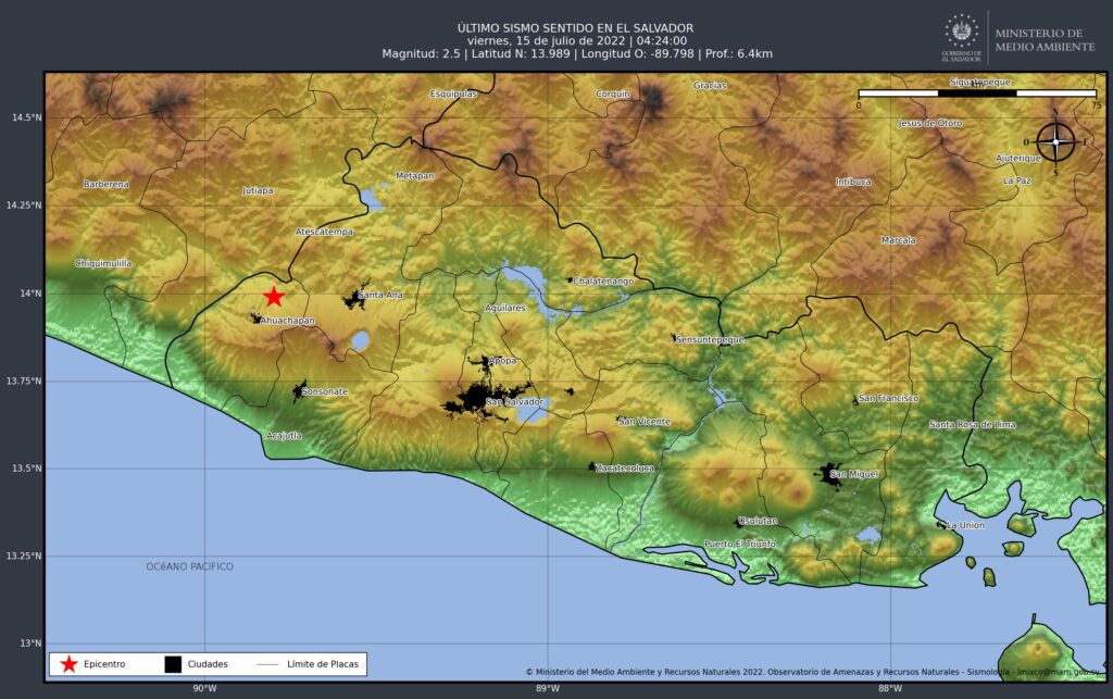 Más de 20 sismos sacuden El Salvador en horas de la madrugada