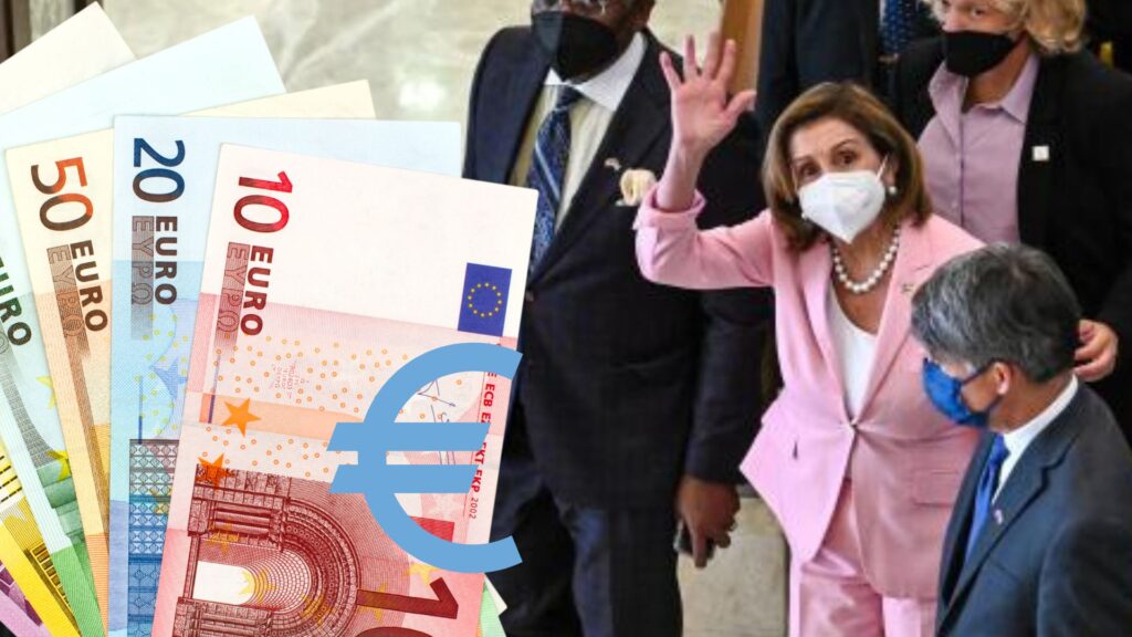 Euro cae nuevamente por llegada de Pelosi a Taiwán