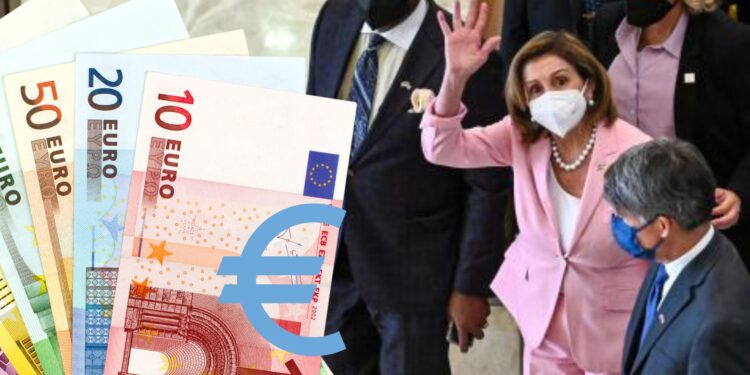 Euro cae nuevamente por llegada de Pelosi a Taiwán