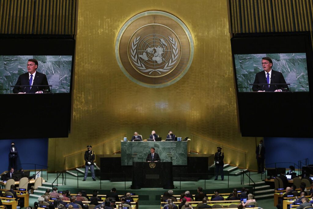 El presidente de Brasil, Jair Messias Bolsonaro, participa en la Asamblea General de la ONU, este 20 de septiembre de 2022, en Nueva York. EFE