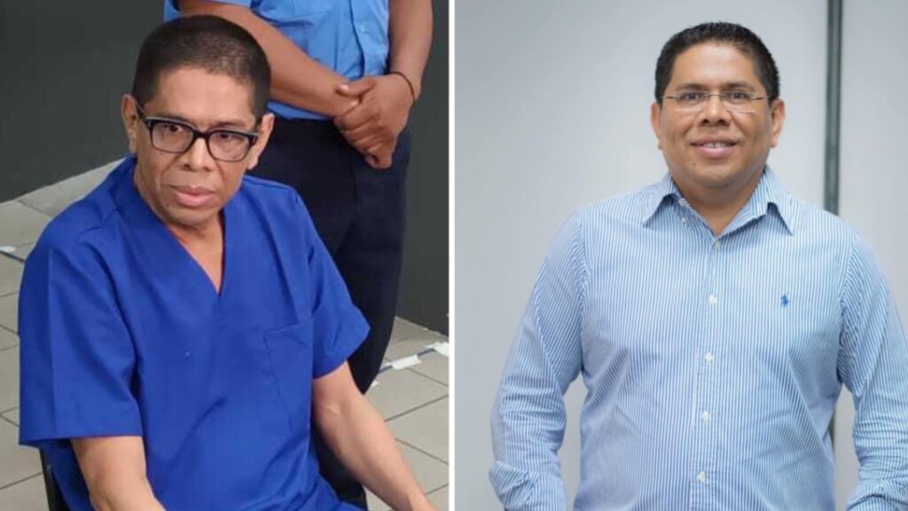 Miguel Mendoza with an emaciated face was presented in the courts of Managua