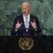 El presidente de los Estados Unidos, Joe Biden, pronuncia su discurso durante la Asamblea General de las Naciones Unidas en Nueva York este miércoles.
