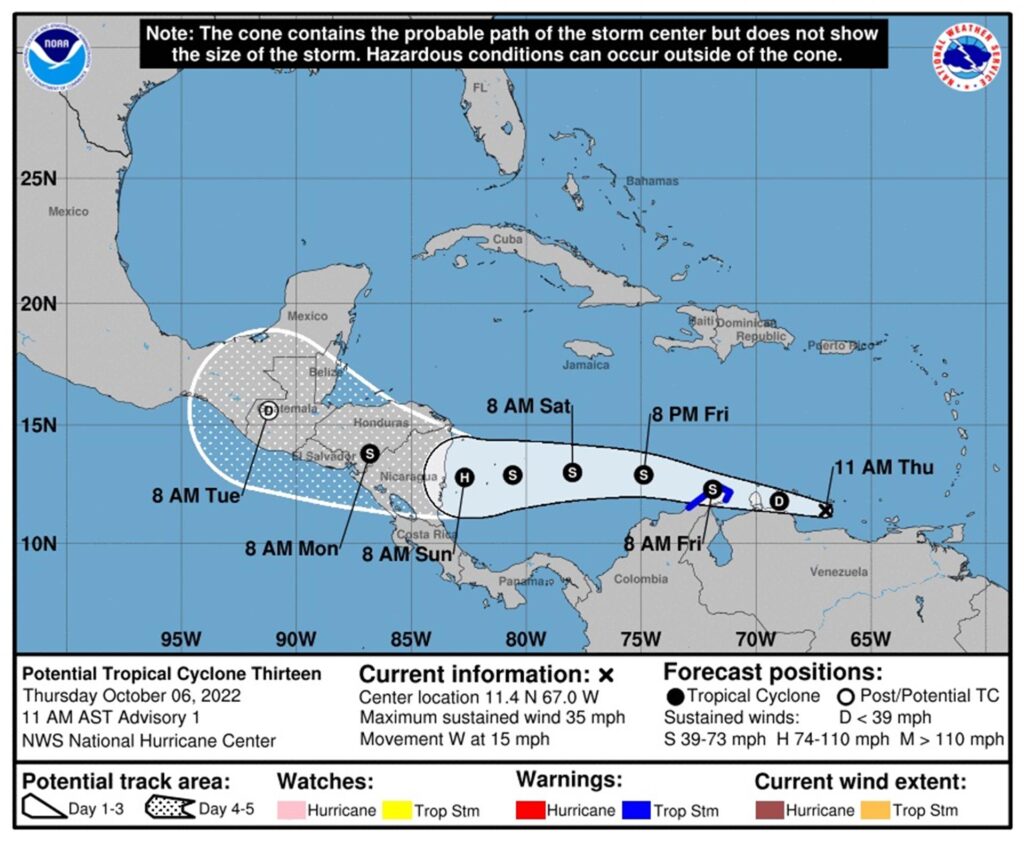 Nicaragua podría ser impactada por un huracán este fin de semana