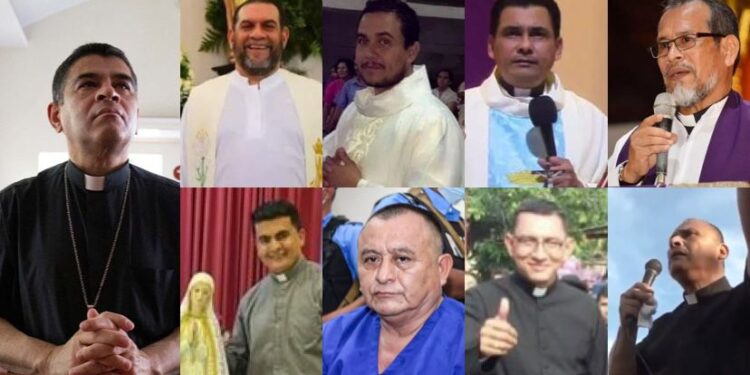 Este es el grupo de sacerdotes nicaragüenses al que Ortega ordenó encarcelar. Foto: ARTÍCULO 66