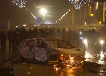 Disturbios en ciudades belgas y neerlandesas tras el partido Bélgica-Marruecos. Foto: EFE