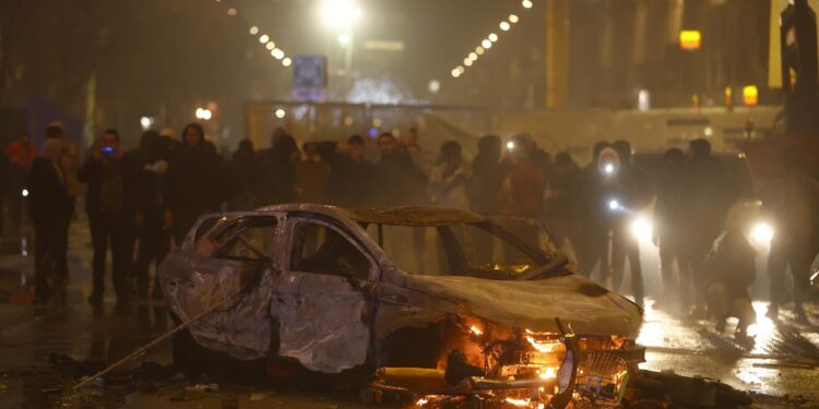 Disturbios en ciudades belgas y neerlandesas tras el partido Bélgica-Marruecos. Foto: EFE