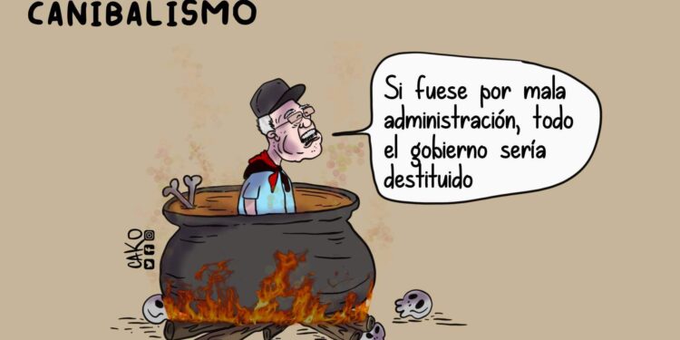 La Caricatura: Dictadura caníbal. Por CaKo Nicaragua.