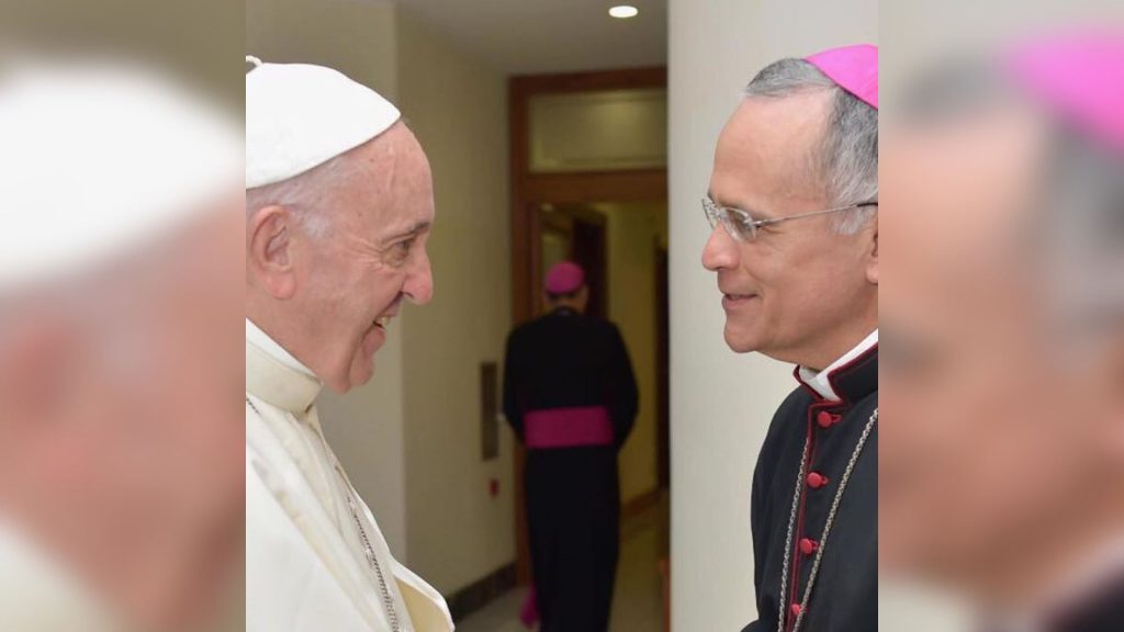 Monseñor Báez felicita al papa Francisco por sus 10 años al frente de la iglesia católica