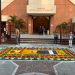 Nicas exiliados en Guatemala elaboran alfombra dedicada a monseñor Álvarez. Foto: Cortesía