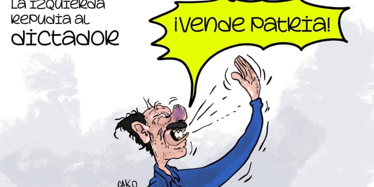 La Caricatura: La zurda vende patria. Cako, Nicaragua