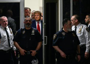 Donald Trump, en la audiencia de hoy en Nueva York. Foto: AFP