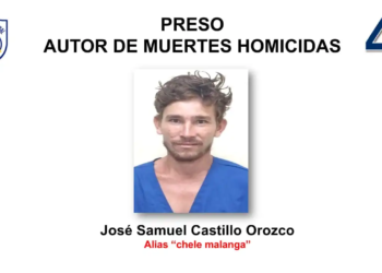 La Policía Nacional informó de la captura de José Samuel Castillo Orozco, de 29 años, señalado de ser el presunto autor del doble femicidio contra una madre e hija. Foto: Policia Naciona