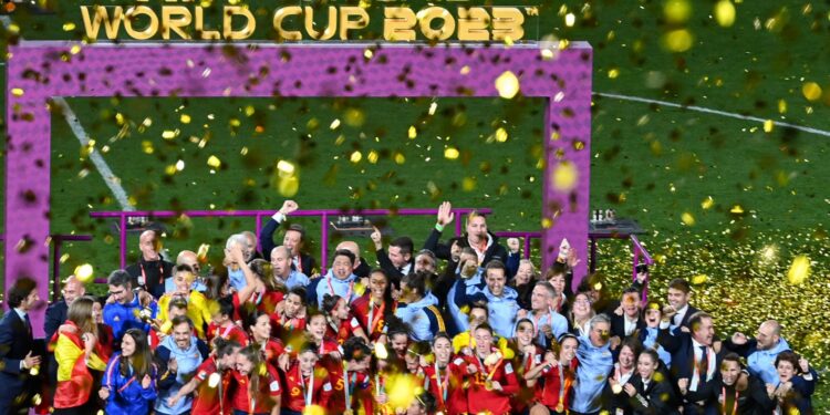 España se alza con el triunfo de la Copa Mundial Femenina de la FIFA. Foto: AFP
