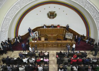 Vista general durante una sesión para elegir a las nuevas autoridades electorales venezolanas en la Asamblea Nacional en Caracas, tomada el 24 de agosto de 2023. (Foto de Federico Parra / AFP)