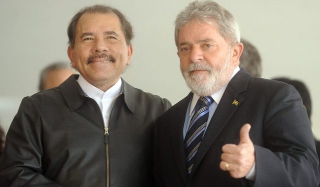 Lula da Silva y el dictador Daniel Ortega.