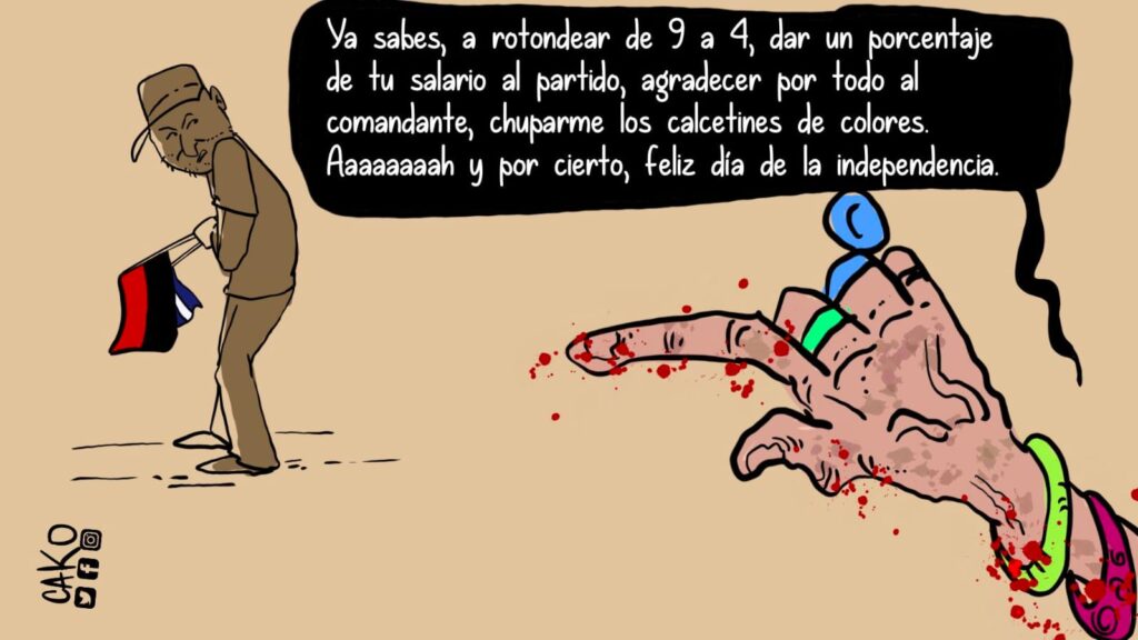 Caricatura: La independencia de la dictadura