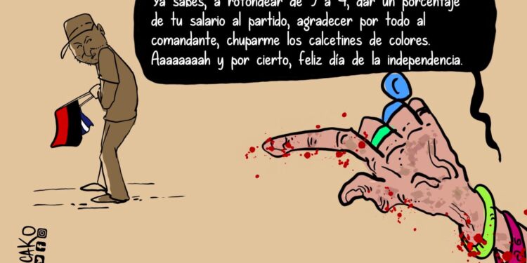 Caricatura: La independencia de la dictadura