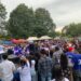 Decenas de nicaragüenses celebraron a la patria azul y blanco en Indianápolis. Foto: Cortesía