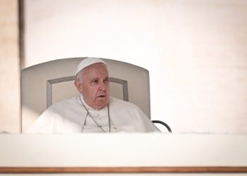 El Papa Francisco habla durante su audiencia general semanal en la Plaza de San Pedro en la Ciudad del Vaticano el 11 de octubre de 2023. (Foto de Tiziana FABI / AFP)