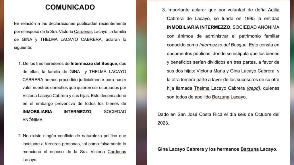 Familiares de Victoria Cárdenas desmiente a Juan Sebastián Chamorro  