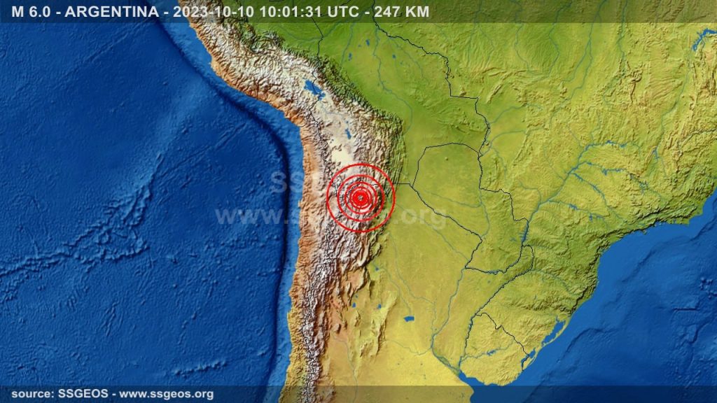 Fuerte sismo de 6.0 sacude el norte de Argentina