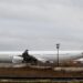 Esta fotografía tomada el 23 de diciembre de 2023 muestra el Airbus A340 que se quedó en tierra por sospecha de "trata de personas" en el aeropuerto de Vatry, en el noreste de Francia. Foto: AFP