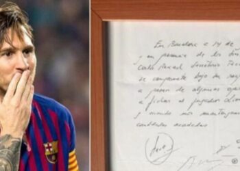 La servilleta en la que se firmó primer contrato de Messi con el Barcelona saldrá a subasta