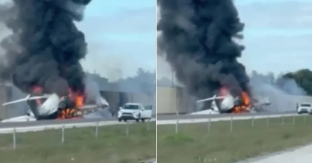Dos muertos al estrellarse un jet privado contra una autopista en Florida