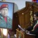 (FILES) Venezuelan President Nicolas Maduro speaks before the Constituent Assembly near a portrait of late Venezuelan President Hugo Chavez to announce measures to alleviate the serious economic crisis, at the Federal Legislative Palace in Caracas on January 14, 2019. - "Chavez lives, Carajo! The Fatherland continues!" a soldier shouts every day at 4.25 p.m. at the Caracas mountain barracks during the cannon-firing ceremony in memory of the death on March 5, 2013 at 4.25 p.m. of Hugo Chavez, who became President on February 2, 1999, just 25 years ago. (Photo by Federico PARRA / AFP)