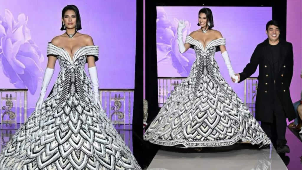 Sheynnis Palacios junto al diseñador filipino, Ryan Fernández.