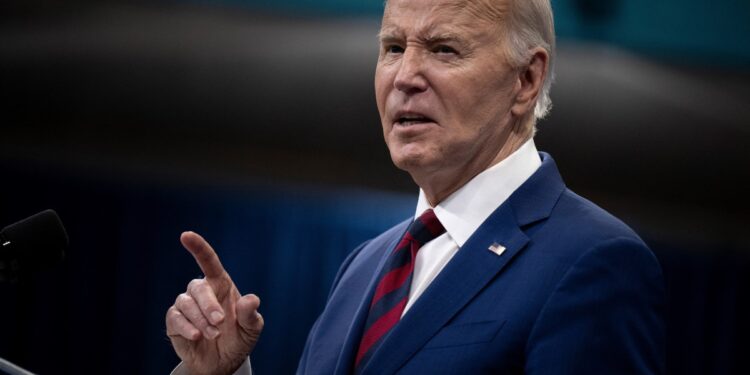 US President Joe Biden speaks about healthcare during an event at the John Chavis recreation center on March 26, 2024 in Raleigh, North Carolina. (Photo by Brendan Smialowski / AFP)