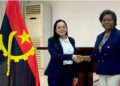 La embajadora de Ortega en Angola, Darling Ríos, reunida con funcionaria angolana.