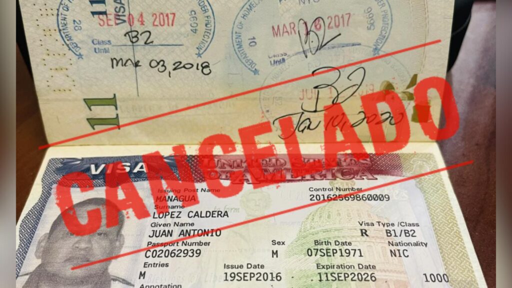 Estados Unidos revoca visa al sandinista Juan Caldera