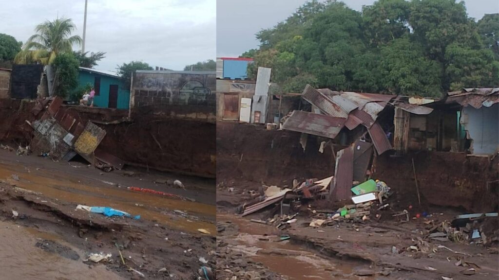 Cauce Oriental de Managua colapsa y deja graves daños en viviendas aleñadas