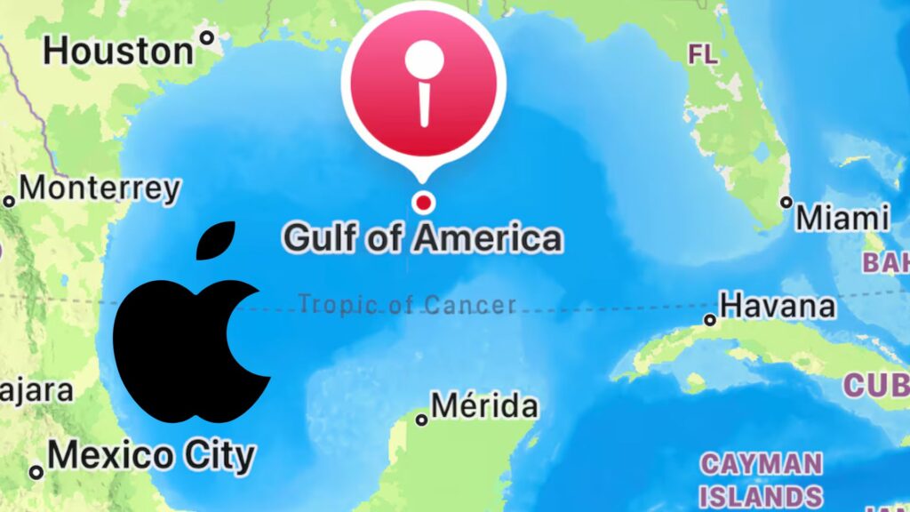 Apple renombra Golfo de México como «Golfo de América» en su app de mapas de EE. UU.