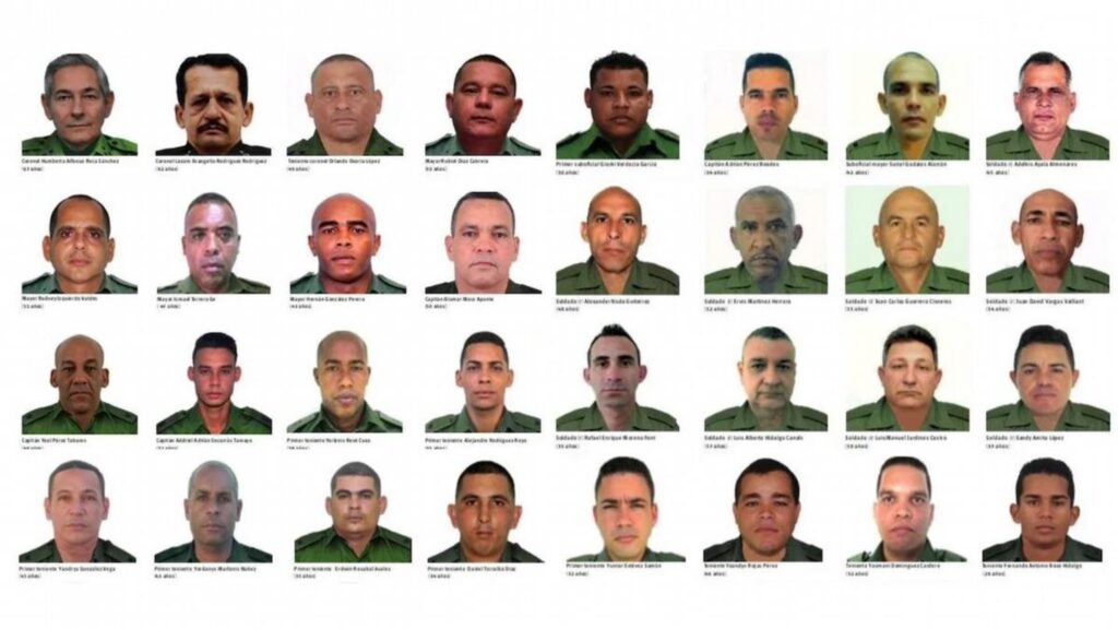 Cuba revela los nombres de sus 32 mercenarios muertos durante la captura a Nicolás Maduro en Venezuela