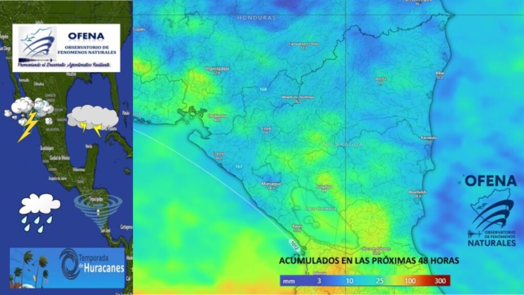 Alerta por posible ciclón en el Pacífico de Nicaragua: lluvias se mantendrán por 72 horas