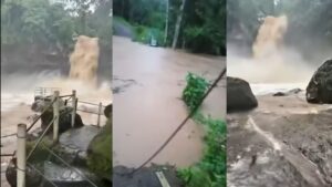 Fuertes lluvias en Nicaragua causan crecida de ríos y destruyen puente en Matagalpa